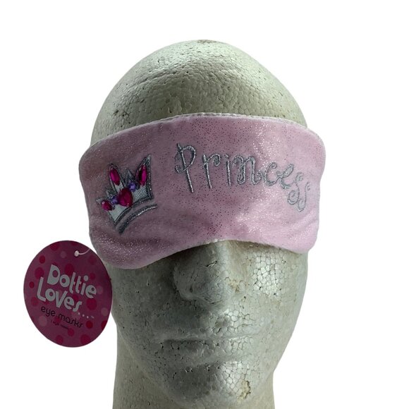 Dottie Loves Princess Crown Tiara Pink Eye Sleep Mask Slumber Girl Women Party - Picture 1 of 6